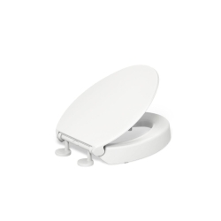 KOHLER 25875-0 Hyten 3" Height, Elevated Soft Close Elongated Toilet Seat, Contoured Seat with Grip-Tight Bumpers, Quick-Attach Hardware, No Slam Toilet Seat, White