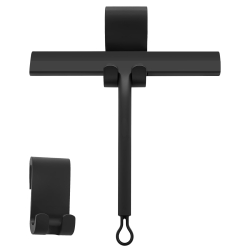 wlich Shower Squeegee for Glass Doors and Bathroom, Stainless Steel with Silicone Blade, Window and Mirror Cleaner with No-Drill Hook, Streak-Free Cleaning Tool