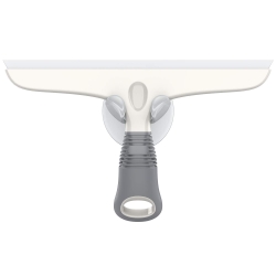 MR.SIGA Multi-Purpose Silicon Squeegee for Window, Glass, Shower Door, Car Windshield, Heavy Duty Window Scrubber, Includes Suction Hook, 10 inch, White & Gray, 1 Pack