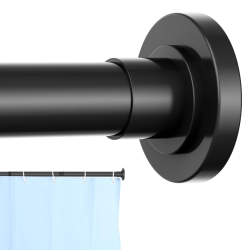 CorkLatta Black Shower Curtain Rod 32 to 43 Inch,1 Inch Diameter Adjustable Spring Tension Stainless Steel Telescoping Rod,Easy Install,No Rust