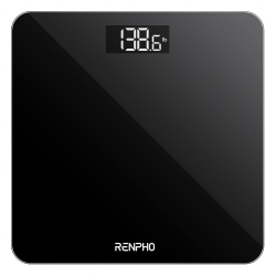 RENPHO Weighing Scales for Body Weight, Bathroom Scales with High Precision Sensors, Accurate Digital Weight Scale for People, LED Display, Step-On, Black, Core 1S (Stone/Kgs/Lbs)