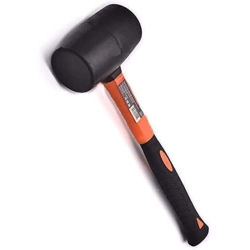 Edward Tools Rubber Mallet Hammer 16 oz - Durable Eco-friendly Rubber Hammer Head for Camping, Flooring, Tent Stakes, Woodworking, Soft Blow Tasks without Damage - Ergonomic Grip Handle