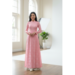 A50 - Áo Dài Gấm Cúc Đại Đoá Hồng | Áo Only