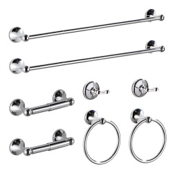 BGL Bathroom Hardware Set Chrome Adjustable Expandable Bath Towel Bars Bathroom Accessory Set Towel Racks 8-Pieces Wall Mount