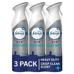 Febreze Air Mist Air Freshener Spray, Odor-Fighting Room Spray, Air Fresheners for Home and Bathroom and Kitchen, Aerosol Can, Heavy Duty Crisp Clean Scent, 8.8oz, (Pack of 3)