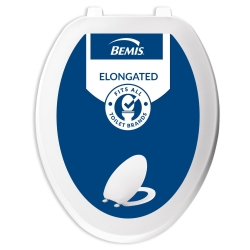 Bemis 170 Durable Plastic Toilet Seat, Elongated, White