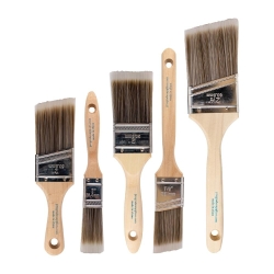 Pro Grade Paint Brushes, 5-Piece Paint Brush Set: Flat & Angle Brushes for Latex and Oil Paints, Stains, Interior & Exterior Home Improvement
