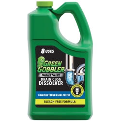 Green Gobbler Industrial Strength Grease and Hair Drain Clog Remover | Drain Cleaner Gel | Safe for Pipes, Toilets, Sinks, Tubs, Drains & Septic Systems | 1 Gallon