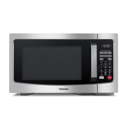 TOSHIBA EM131A5C-SS Countertop Microwave Ovens 1.2 Cu Ft with 12.4" Removable Turntable Smart Humidity Sensor, 12 Auto Menus Mute Function ECO Mode Easy Clean Interior, 1000W, Silver
