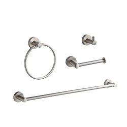 BGL Bathroom Accessory Set Brushed Nickel 4-Pieces Bathroom Towel Rack 24 Inches Adjustable Bathroom Hardware Set