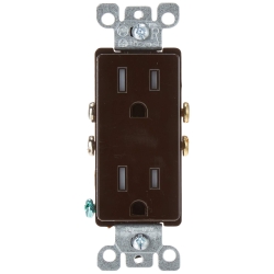 Leviton 15 Amp Decora Tamper-Resistant Duplex Electrical Wall Outlet, T5325, Brown