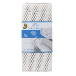 Duck Brand Softex Bath Mat for Tubs, Machine Washable, 17 x 36 Inches, White, Skid Resistant (393477)
