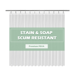 EHZNZIE Clear Shower Curtain Liner Light Weight PEVA, Shower Liner 72x72 Inches, Waterproof, No Chemical Smell with 12 Rust Proof Metal Grommets Holes for Bathroom Shower Curtain