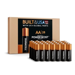Duracell Coppertop AA Alkaline Batteries with POWER BOOST Ingredients, 28 Count (Pack of 1), Long-Lasting Alkaline, Re-closable for Quick Access and Organized Storage