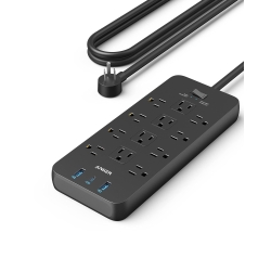 Anker Power Strip with 2100J Surge Protector, Outlet Extender, 5ft Extension Cord with Multiple Outlets, 12 AC, 2 USB A,1 USB C Port for 20W, Home Office, Dorm Room Essentials, TUV Listed