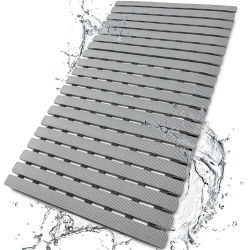 BEMISO BEMISO Shower Mat Non Slip Bathtub Mat with Suction Cups and Drain Holes 27.5 x15.7 Inch Bath Mat for Tub & Shower.Easy Dry,Easy to Cut,Eco-Friendly
