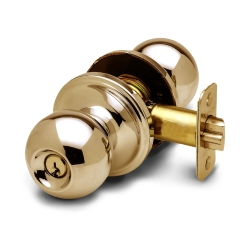 Copper Creek Entry Door Knob – Keyed Entry Handle with Lock and Key, ANSI Grade-3 Certified, DIY-Friendly Install for Interior and Exterior Entrance Doors – Polished Brass (1 Pack)