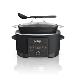 Ninja® 12-in-1 PossibleCooker™ PLUS | 8.5-qt - Sous Vide & Proof Multi-Cooker | Slow Cooker, Dutch Oven & More | Glass Lid & Integrated Spoon | Nonstick | Oven Safe Pot to 500°F | Black | MC1010