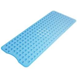 AmazerBath Shower Mat Non Slip 40 x 16 Inches, Bathtub Mat Shower Stall Mats with Suction Cups and Drain Holes, Non Slip Bath Mat for Tub for Elderly & Kids, Clear Blue