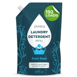 Puracy Laundry Detergent Refill - Enzyme-Powered Liquid Laundry Detergent Concentrate, Natural Laundry Detergent Seen on TikTok, Non-Toxic (Fresh Linen, 48 fl oz, 192 Loads)