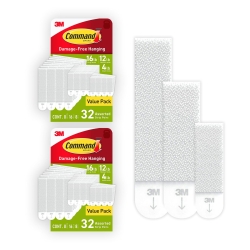 Command Picture Hanging Strips Variety Pack, Damage Free Hanging Picture Hangers, No Tools Wall Hanging Strips for Living Spaces, White, 16 Small Pairs, 32 Medium Pairs and 16 Large Pairs (128 Strips)