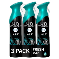 Febreze Air Mist Air Freshener Spray, Odor-Fighting Room Spray, Air Fresheners for Home and Bathroom and Kitchen, Aerosol Can, Unstopables Fresh Scent, Multicolor, 8.8oz (Pack of 3)