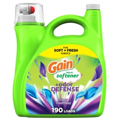 Gain Super Fresh Blast Liquid Odor Defense Fabric Softener, 140 FL OZ 190 Load, Softening Laundry Conditioner for 2 in 1 Freshness plus Odor Protection