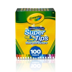 Crayola Super Tips Marker Set (100ct), Fine Point Washable Markers, Drawing Markers for Kids & Adults, Create Thick & Thin Lines, Art Supplies, Ages 3+