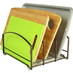 Deco Brothers Cookware Organizer Rack for Kitchen Cabinet, 3 Slot Holder, Bronze