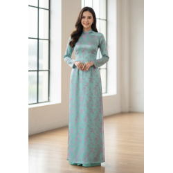 A133 - Áo Dài Gấm 2 da Trúc Hỷ