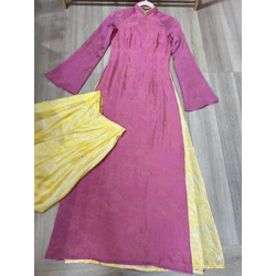 Set Áo Dài Tencel 4 Tà | Kèm Quần Tencel Vàng Double Layer