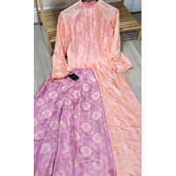 A07 - Set Áo Dài Tơ Tằm Nha Xá Hồng Cam (kèm quần).