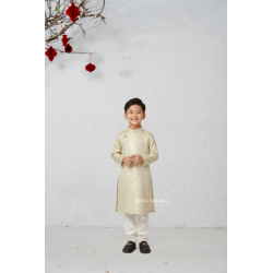 D2 - Boy’s Áo Dài Gấm Dệt Kim Kem ánh Gold