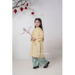 D12 - Girl’s Áo Dài Tencel 4 Tà (Kèm quần nhũ)