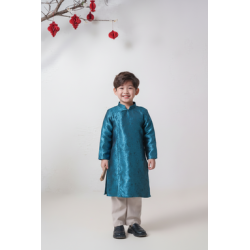 D22 - Boy’s Áo Dài Gấm Nhũ Blue